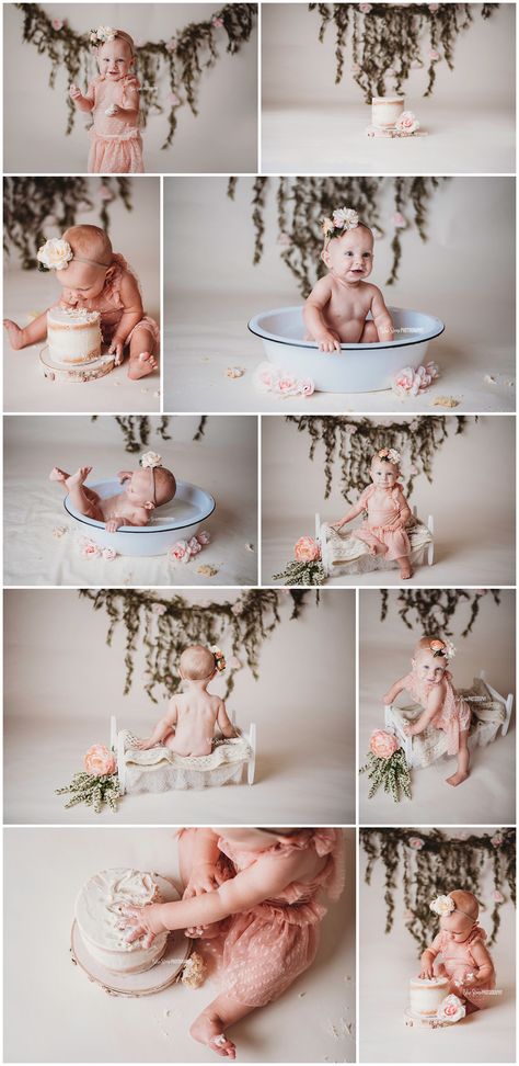 Boho Floral Cake Smash, Jcpenney Portraits First Birthday, Diy Cake Smash Photoshoot At Home, 1st Birthday Girl Cake Smash, Floral First Birthday Photoshoot, 1st Birthday Studio Shoot, Cake Smash Set Up, Wild Flower Cake Smash, First Birthday Shoot Girl