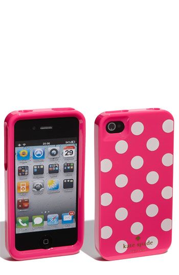 kate spade pink and white polka dot iphone cover. i'd definitely use it! :) Phone Bling, Girly Phone Cases, Iphone 4s Case, Phone 4, Cute Iphone, Iphone 4 Case, Apps Games, I Phone, Iphone Accessories