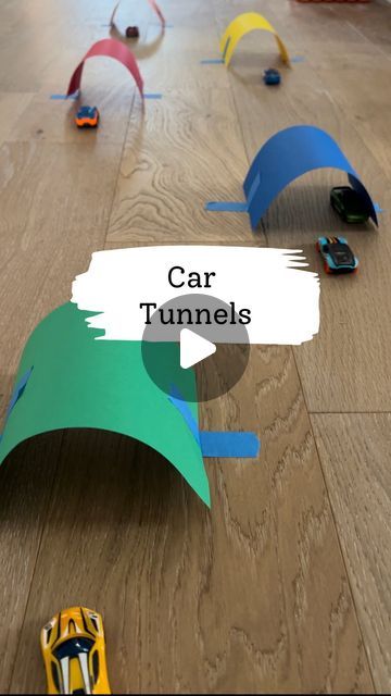 Melissa Kate on Instagram: "Car Tunnels 🏎️🏁 All you need is paper and painters tape! Make it a challenge seeing how many tunnels a car can make it through! We played with this one for hours using hot wheels cars and monster trucks ⏰ Color paper is fun but regular printer paper works fine too 🤗 simply cut paper in half and secure with the painters tape. Share this one with your friends! 💙  #kidsactivities #toddlermom #kidsactivityideas #kidsactivity #toddleractivity #toddleractivityideas #familygames #simpleactivities #toddlerplay #boymom #momsofinstagram #momtips #momtricks #hotwheels #toddler #indooractivities #indooractivitiesforkids  #toddlersofinstagram #toddlerfun #boymomtips #kidscraftideas #toddlercraftideas #toddlercrafts #monsterjam #monstertrucks #boymama #viralpost #momhack Hot Wheels Play Ideas, Hotwheels Play Ideas, Race Car Crafts For Toddlers, Diy Toy Car Track, Hot Wheels Activities For Kids, Car Toddler Activities, Hot Wheel Tracks Ideas Diy, Vehicles Activities For Toddlers, Hot Wheels Activities