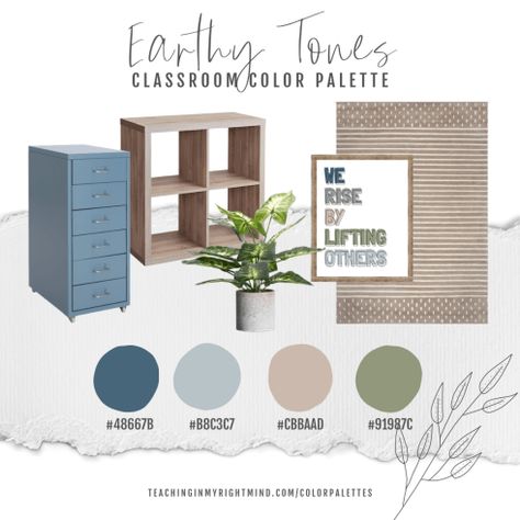 Classroom Color Palette, Classroom Color Scheme, Neutral Classroom, Perfect Classroom, Classroom Makeover, Modern Classroom, Inclusion Classroom, Farm House Colors, 2nd Grade Classroom