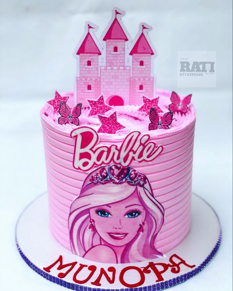 Nastya Cake, Barbie Birthday Cakes For Kids, Barbie Themed Birthday Cake, Barbie Cake Ideas, Pink Birthday Cake Ideas, Barbie Cake Designs, Barbie Themed Cake, Barbie Cupcakes, Disney Princess Birthday Cakes