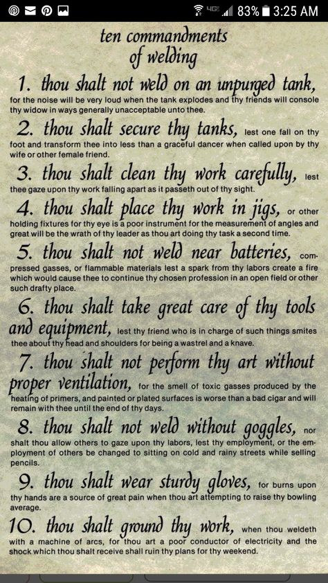 Welding Comandments Miller Welding, Metal Sculpture Artists, Welding Training, Safe Schools, Welding Tips, Welding Jobs, West Coast Choppers, Welding Helmet, Diy Welding