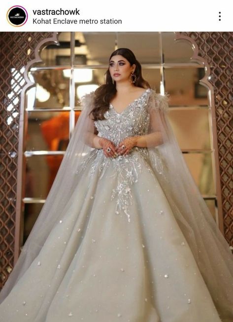 Gowns Dresses Indian Receptions For Bride, Long Gown Poses, Engagement Gowns Indian Brides, Gowns For Engagement Indian, Engagement Gowns Indian Brides Outfit, Reception Gowns Indian Bridal, Engagement Gowns Elegant, Engagement Gowns Indian, Reception Dress Bride Indian