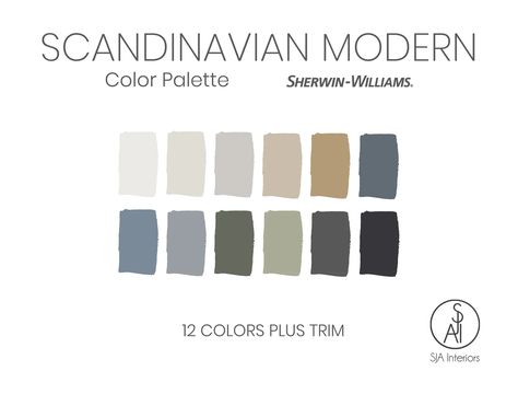 Scandinavian Color Palette Sherwin Williams Interior Paint - Etsy Drift Of Mist Sherwin Williams, Behr Color Palettes, Interior Paint Color Palette, Scandinavian Color Palette, Interior Paint Schemes, Interior Paint Palettes, Sherwin Williams Color Palette, Interior Paint Colors Schemes, Behr Colors