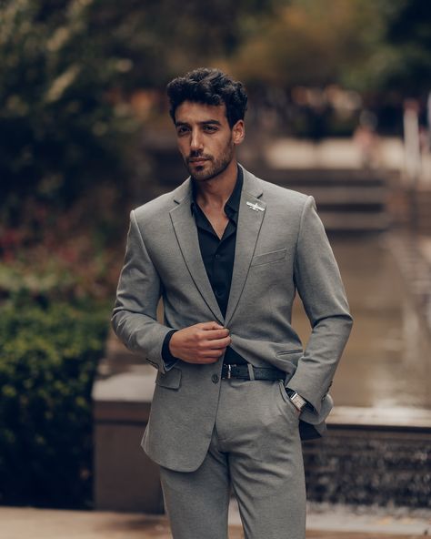 Dress Sharp, feel unstoppable. Great pleasure working with @youssefesawy for our new collection. - - #MensStyle #FashionForward #barabasmen #SuitUp #DressedToImpress #LuxuryMenswear #SportsSuit #EffortlessStyle #SharpDressedMan #MensFashion #FashionInspo #StyleGoals #mybarabas Gray Blazer Outfit Mens, Modern Suits Men, Classy Suits Men, Mens Formal Fashion, Tailored Suits For Men, Grey Blazer Outfit, Men Headshots, Dress Like A Man, Men Suits Wedding