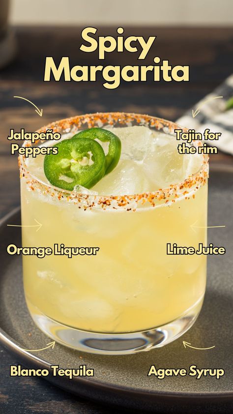 Experience the perfect blend of heat and zest with our Spicy Margarita recipe—a fiery twist on the classic cocktail, ideal for any occasion. #SpicyMargarita Spicy Margarita Recipe, Homemade Margaritas, Peach Margarita, Traditional Margarita, Orange Liqueur, Frozen Margaritas, Spicy Margarita, Classic Margarita, Margarita Cocktail