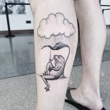 60+ Amazing Cloud Tattoos With Meanings – Body Art Guru Pipe Tattoo, Rain Cloud Tattoos, Cloud Tattoo Design, Rain Tattoo, Tat Inspiration, Frog Tattoo, Coffee Tattoos, Frog Tattoos, Cloud Tattoo