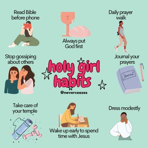 Christian Habits To Start, How To Have Faith, How To Live Like Jesus, Holy Girl Habits, How To Do A Bible Study, How To Do Bible Study, Christian Hobbies, How To Bible Study, Godly Habits