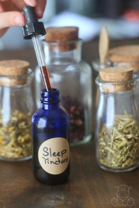 Sleep Tincture Recipe - Uses calming herbs that are generally considered beneficial for adults and children, which I love because it can be used by our whole family. Sleep Tincture, Calming Herbs, Cooking With Turmeric, Tinctures Recipes, Herbal Tinctures, Natural Healing Remedies, Diy Remedies, Natural Therapy, Natural Health Remedies