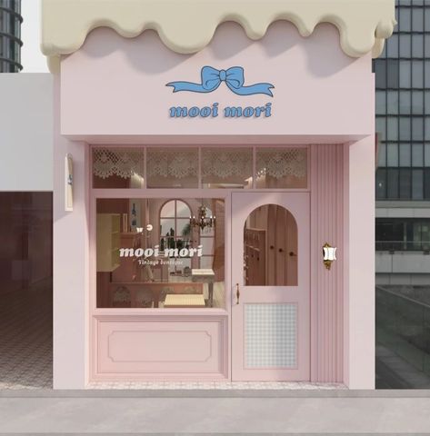 Cake Shop Design, Pink Store, Bakery Shop Design, Cute Bakery, Bakery Design Interior, Small Cafe Design, Desain Pantry, Store Design Boutique, Storefront Design