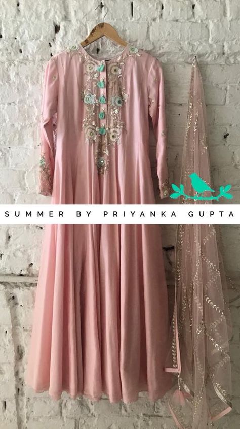 Summer By Priyanka Gupta, Pakistani Formal Dresses, Indian Saree Blouses Designs, Kurti Embroidery Design, Indian Gowns Dresses, Pakistani Bridal Dresses, Indian Gowns, Simple Pakistani Dresses, Beautiful Dress Designs