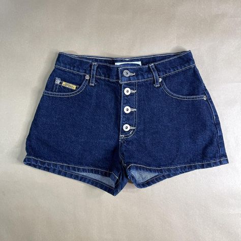 Vintage high waisted shorts High waisted denim... - Depop 70s Shorts, Vintage High Waisted Shorts, Shorts High Waisted, Spandex Shorts, Mini Short, High Waisted Shorts Denim, Denim Mini, Short Shorts, High Waisted Denim