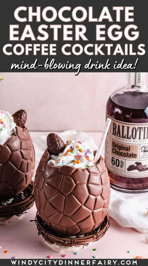 Easter Drink, Easter Egg Filling, Easter Cocktails, Alcoholic Desserts, Egg Coffee, Chocolate Egg, Boozy Desserts, Easter Event, Easter Eggs Chocolate