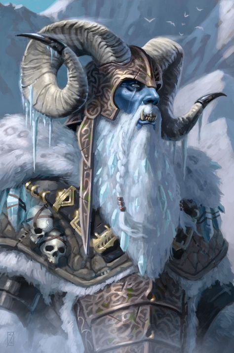 Frost Giant Jarl by Artist Unknown  Auction your comics on http://www.comicbazaar.co.uk Fantasy Monster, Art Et Illustration, Fantasy Warrior, Arte Fantasy, Art And Illustration, Fantasy Rpg, Norse Mythology, 만화 캐릭터, Drawing Tutorials