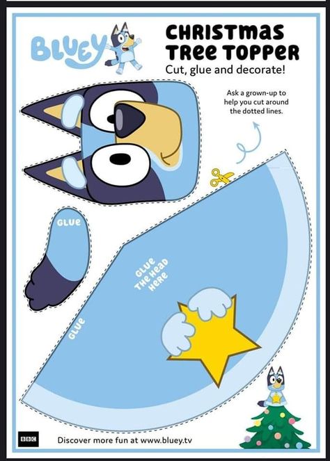 Bluey Themed Christmas Tree, Bluey Bingo Christmas Tree, Bluey Templates, Bluey Craft, Bluey Stuff, Bluey Birthday, Animale Rare, Dessin Adorable, Fun Crafts For Kids