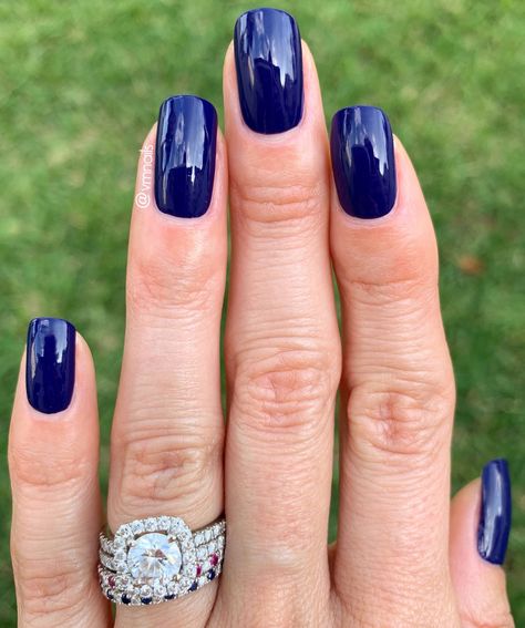 OPI - OPI...Eurso Euro - deep blue cream nails - navy blue manicure Navy Blue Manicure, Dark Blue Dip Nails, Navy Blue Pedicure, Navy Dip Nails, Blue Polish Nails, Deep Blue Nails Designs, Nails Deep Blue, Dark Navy Blue Nails, Blue Manicure Ideas