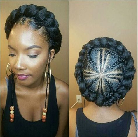 Creative and Beautiful. #braids #braidedhairstyles #braidstyles #braidedhair #braiding #hair #hairstyles #hairs #halo #fashion #womensfashion #girls #style #nicestyles Cool Hairdos, Updo Side, Straight Back Cornrows, Halo Braids, Cornrows Braids For Black Women, Halo Braid, Braids For Black, Twisted Hair, Ghana Braids