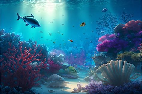 Under water ocean background landscape g... | Premium Photo #Freepik #photo #sea-bottom #ocean #sea-underwater #undersea Ocean Background Landscape, Under The Sea Background, Ocean Background, Background Landscape, Ocean Backgrounds, Water Ocean, Game Background, Under Water, Premium Photo