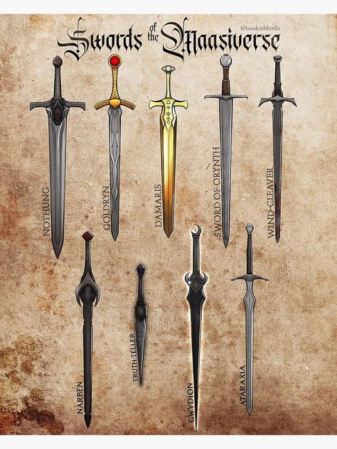 "Swords of the Maasiverse" Photographic Print for Sale by destradaaa Starsword Crescent City Tattoo, Bryce Tattoo Crescent City, Small Throne Of Glass Tattoo, Sjm Crossover, Book Inspired Tattoos, Sarah Maas, Throne Of Glass Fanart, Bookish Tattoos, Sara J Maas