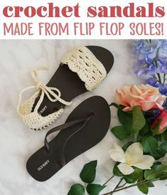 Crochet Flip Flop Pattern, Crocheted Shoes, Crocheted Socks, Cloth Projects, Crochet Flip Flops, Spring Crochet, Diy Sandals, Sandals Patterns, Crochet Shoes Pattern