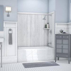 FlexStone Elite 32 in. x 60 in. x 60 in. Tub Surround in Silver Strata at Lowes.com Bathtub Surround, Wall Material, Bathtub Walls, Easy Up, Shower Wall Panels, Tub Surround, Diy Shower, Shower Surround, Tub And Shower