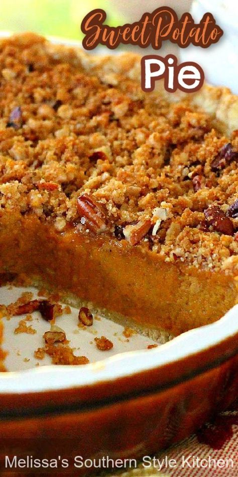 Sweet Potato Pie Recipe Easy, Sweet Potato Pecan Pie, Pecan Crunch, Sweet Potato Dessert, Sweet Potato Pie Southern, Sweet Potato Pecan, Cheesecake Oreo, Sweet Potato Pies Recipes, Easy No Bake Desserts