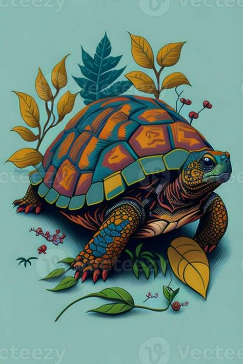 A detailed illustration of a Tortoise for a t-shirt design, wallpaper, and fashion Tortoise Illustration, Logo Design Tattoo, Logo Design Instagram, Designer Logo Design, Graphic Designer Logo, Cute Tortoise, Artist Custom, Detailed Illustration, Logo Animation