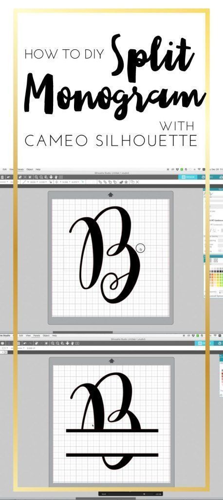 Learn how to make split monogram with your cameo silhouette basic & designer edition. It is super easy to create your own Split monogram cut file with came silhouette for your personalized craft project! You can use any type of font, customizable and it feels so nice to make your original split monogram design from scratch! You can decorate your project with vinyl or heat transfer vinyl material and personalize them, make giveaways for up coming events or parties. Cajas Silhouette Cameo, Boutique Crafts, Silouette Cameo, Portrait Silhouette, Inkscape Tutorials, Silhouette Cameo Crafts, Silhouette Cameo Tutorials, Projets Cricut, Free Monogram