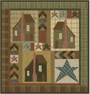 Jan Patek, House Quilt Block, Wall Quilt Patterns, House Quilt Patterns, Primitive Quilts, Country Quilts, Sampler Quilts, Miniature Quilts, Primitive Gatherings