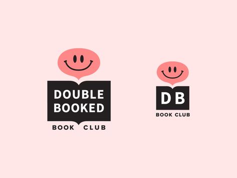 Double Booked Logo by Anna Key on Dribbble Book Logo Design Ideas, Book Club Logo, Book Publishing Design, Book Logo Design, Book Publishing Logo, Library Logo, Read It And Weep, Summer Book Club, Reading Club