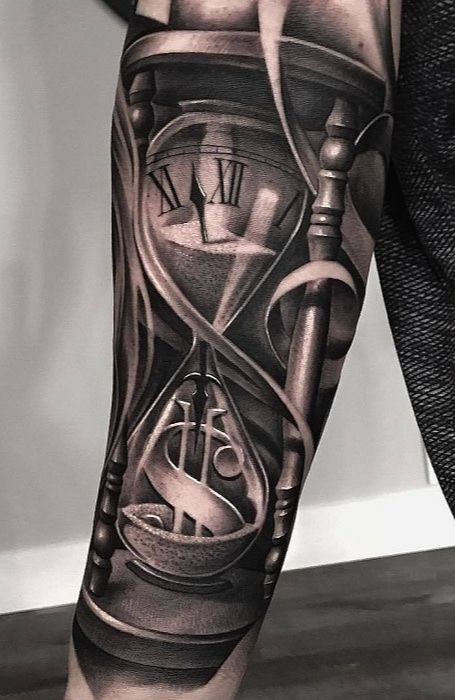 Casino Tattoo, Chicanas Tattoo, Hourglass Tattoo, Money Tattoo, Clock Tattoo Design, Men Tattoos Arm Sleeve, Cool Arm Tattoos, Biomechanical Tattoo, Forarm Tattoos