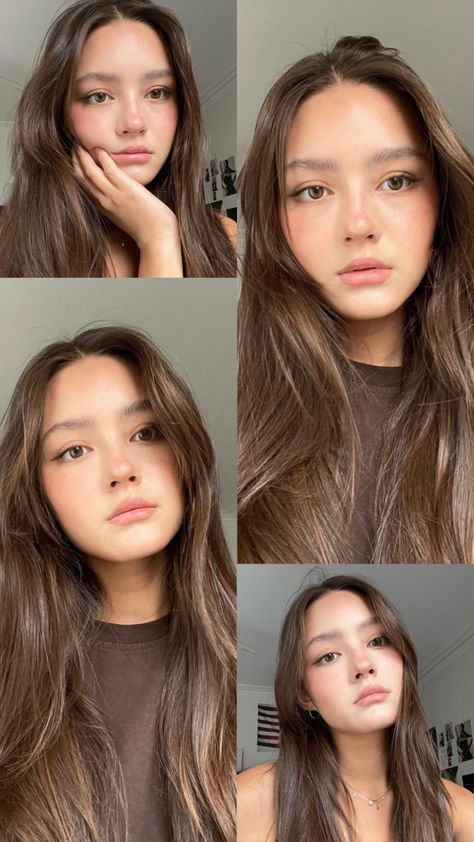 Mabel Chee Hair, Long Straight Hair Curtain Bangs, Wasian Face Claim, Redhead Asian, Asian Baddie, Eyebrows Shape, Mabel Chee, Dye Eyebrows, Pretty Nose