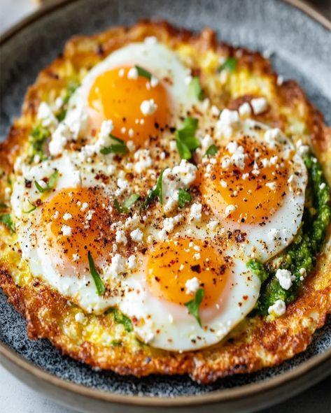 Crispy Feta Fried Eggs Recipe | Quick & Delicious Breakfast Crispy Feta, Feta Eggs, Fried Egg Recipes, Eggs Breakfast, Eggs Recipe, Fried Eggs, Egg Dish, Light Lunch, Delicious Breakfast