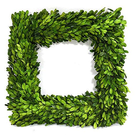 Square Natural Boxwood Wreath 14 Inches Preserved Boxwood Wreath, Square Wreath, Fresh Wreath, Preserved Boxwood, Dried Wreath, Wreath Indoor, Wedding Home Decoration, Green Garland, Boxwood Wreath