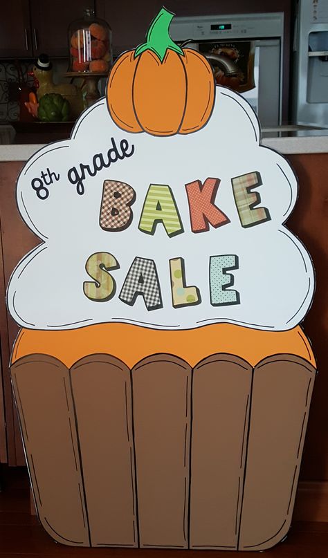 Bake Sale Table Decoration Ideas, Bake Sale Displays Signs, Fundraising Bake Sale Ideas, Bake Sale Poster Ideas Signs, Good Bake Sale Items, Bake Sale Decoration Ideas, Bake Sale Signs Posters Diy, Fall Decor Table Ideas, Bake Sale Table Display