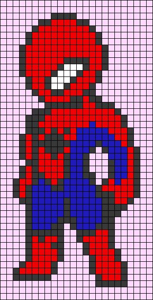 Spiderman Perler Beads Pattern, Avengers Pixel Art, Spider Man Avengers, Marvel Quilt, Spiderman Peter Parker, Kids Knitting Patterns, Spiderman Spider, Tom Holland Peter Parker, Diy Perler Bead Crafts