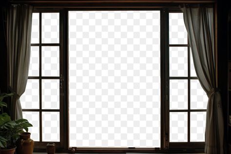 Window Png, Aesthetic Pngs, Window Background, Paris Is Burning, Plant House, Png Elements, Element Design, Black Windows, Empty Room