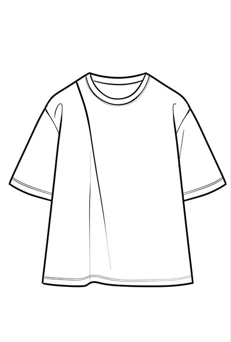 T Shirt Design Sketch, T Shirt Sketch, Fashion Portfolio Layout, Clothing Templates, Shirt Sketch, Flat Drawings, Fashion Design Drawing, Fashion Design Template, Adobe Fresco