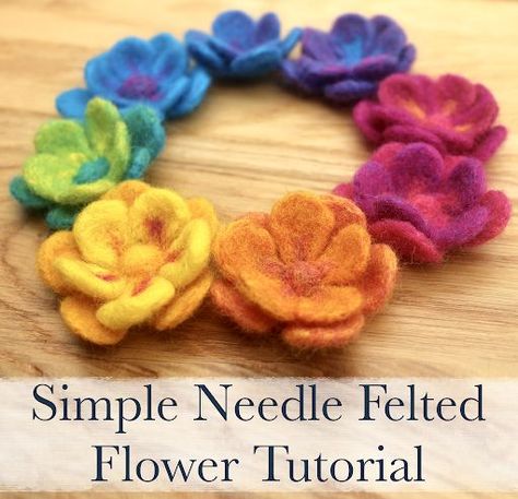 Needle Felted Flowers, Felt Flower Tutorial, Felted Flowers, Remembrance Day Poppy, Felt Flowers Diy, Wet Felting Projects, Needle Felting Diy, Flowers Craft, Felted Wool Crafts