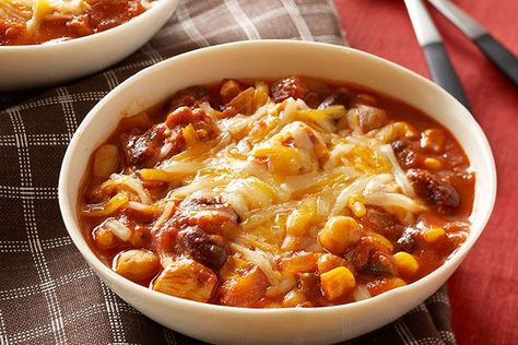 Chicken Chili Recipe, Slow Cooker Chili, Kraft Recipes, Crock Pot Slow Cooker, Crock Pot Cooking, Chili Recipe, Chicken Chili, Slow Cooker Chicken, Chili Recipes