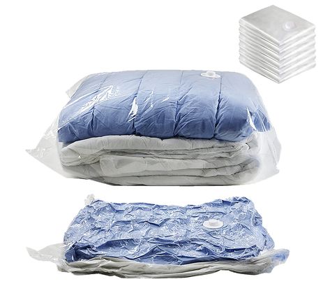 PRICES MAY VARY. 6-PACK VACUUM STORAGE BAGS – 6 bags/set. Size: Large 30” x 24” (80cm x 60cm). For reference, one Small size bag fits about 6-8 sweaters while one Large size bag 10-12. One Jumbo size bag holds a queen-size bedding set while one Jumbo Plus bag a king-size. VICARKO makes it easy for you to maximize space through effective storage. WHY CHOOSE VICARKO – Durable and reusable vacuum storage bag, curated with BPA free PA + PE material, guarantees the safety of your clothing wherever yo Vacuum Seal Storage Bags, Closet Storage Space, Queen Size Bed Sets, Space Bags, Vacuum Sealer Bags, Vacuum Storage Bags, Vacuum Storage, Household Organization, Vacuum Bags