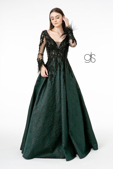 Gown With Long Sleeves, Prom Long, Printed Gowns, Prom Dresses For Sale, Ball Gown Skirt, Perfect Prom Dress, Prom Dresses Online, Black Wedding Dresses, Long Black Dress