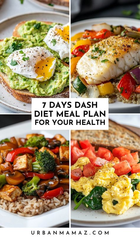 Looking for a DASH diet meal plan to improve your health? Check out this 7 days DASH diet meal plan! 2 Weeks Diet Plan, Eating Healthy Meal Plan, Mediterranean Dash Diet Plan, Dash Diet Meal Plan For Beginners, Ada Diet Meal Plan, The Dash Diet Meal Plan, No Sugar Meal Plan 21 Days, Fad Diets That Work, Easy Dash Diet Breakfast Recipes