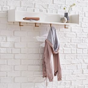 Nolan Wall Shelf with Hooks Entryway Floating Shelves, Coat Hook Shelf, Ideas Entryway, Wall Shelf With Hooks, Modern Wall Hooks, Entryway Hooks, Coat Rack With Storage, Shelf With Hooks, Entryway Shelf