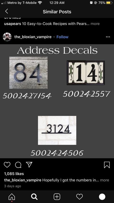 Bloxburg Number Decal Codes, Bloxburg Street Name Decals, Japan Decals Bloxburg, Letter Decals Bloxburg, House Number Bloxburg Code, Bloxburg Realistic Ideas, Bloxburg Amazon Box Decal Codes, Address Decals Bloxburg, Bloxburg Laundry Decal Codes