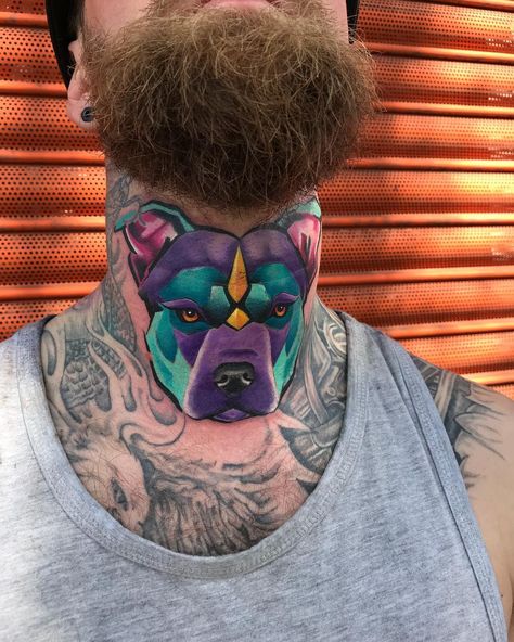 Why Not Tattoo, Tattoo Sleeve Cover Up, Tattoo On Neck, Dog Tattoo Ideas, Throat Tattoo, Neck Tattoos Women, Head Tattoo, London Tattoo, Body Suit Tattoo