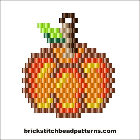 Autumn Harvest Pumpkin Seed Bead Earring Pattern 1 Beaded Halloween, Seed Bead Earring, Seed Bead Projects, Fall Bead, Necklace Keychain, Pumpkin Designs, Halloween Pumpkin Designs, Harvest Pumpkin, Holiday Beading