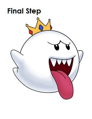 Draw King Boo Final Step King Boo Mario, Buu Dbz, Pop Culture Tattoos, Mario Tattoo, Culture Tattoos, King Boo, Ghost Tattoo, Cartoon Drawing Tutorial, Mario Birthday Party