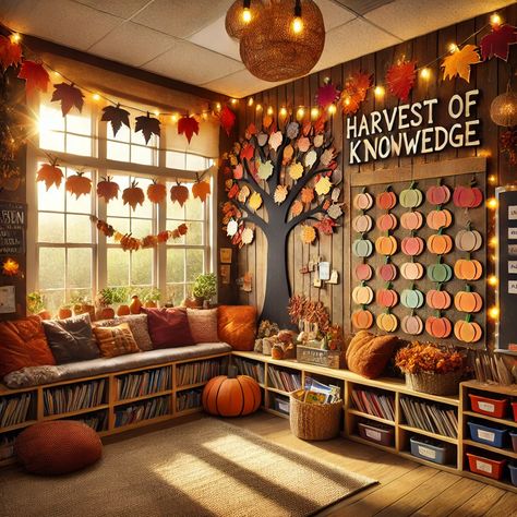 Autumn Boards Preschool, Elementary Aesthetic, Cozy Classroom Ideas, Classroom Diys, Nature Based Classroom, Classroom Corner, Cozy Classroom, Homeschool Room Design, Teaching Classroom Decor