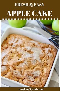 Winter Apple Desserts, Apple Cake 8x8 Pan, Quick Apple Cake, Smell Like A Bakery, Gardening Tattoos, Fall Tattoos, Apple Cake Recipe Easy, Apple Cakes, Easy Apple Cake